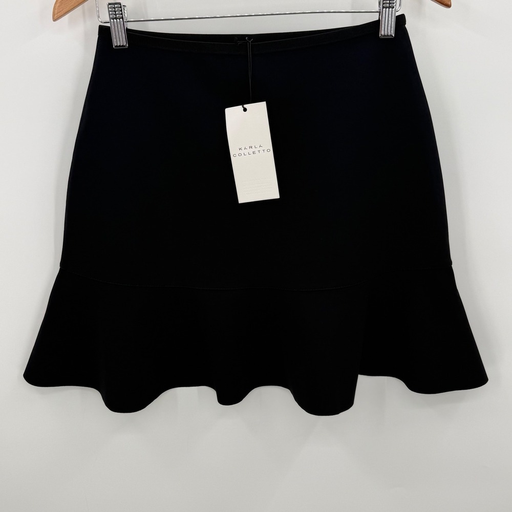 Karla Colletto Black Pull On Swim Cover Up Skirt Women's Size Small USA Made NEW